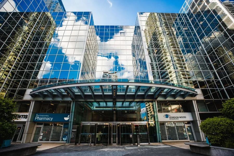 The glass medical tower in Toronto where Dr. Gmora operates