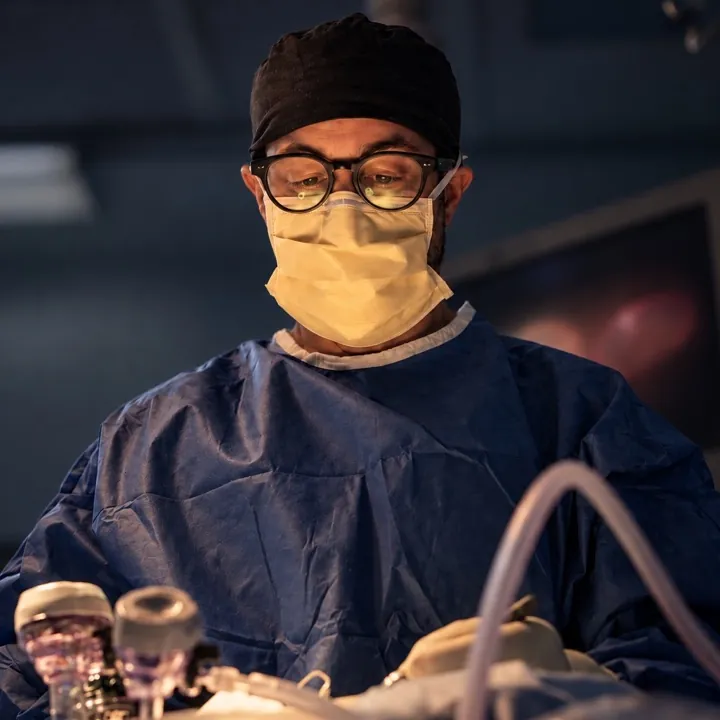 Dr. Scott Gmora in the operating room, performing surgery