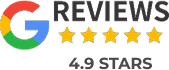 Google reviews 4.9 stars badge